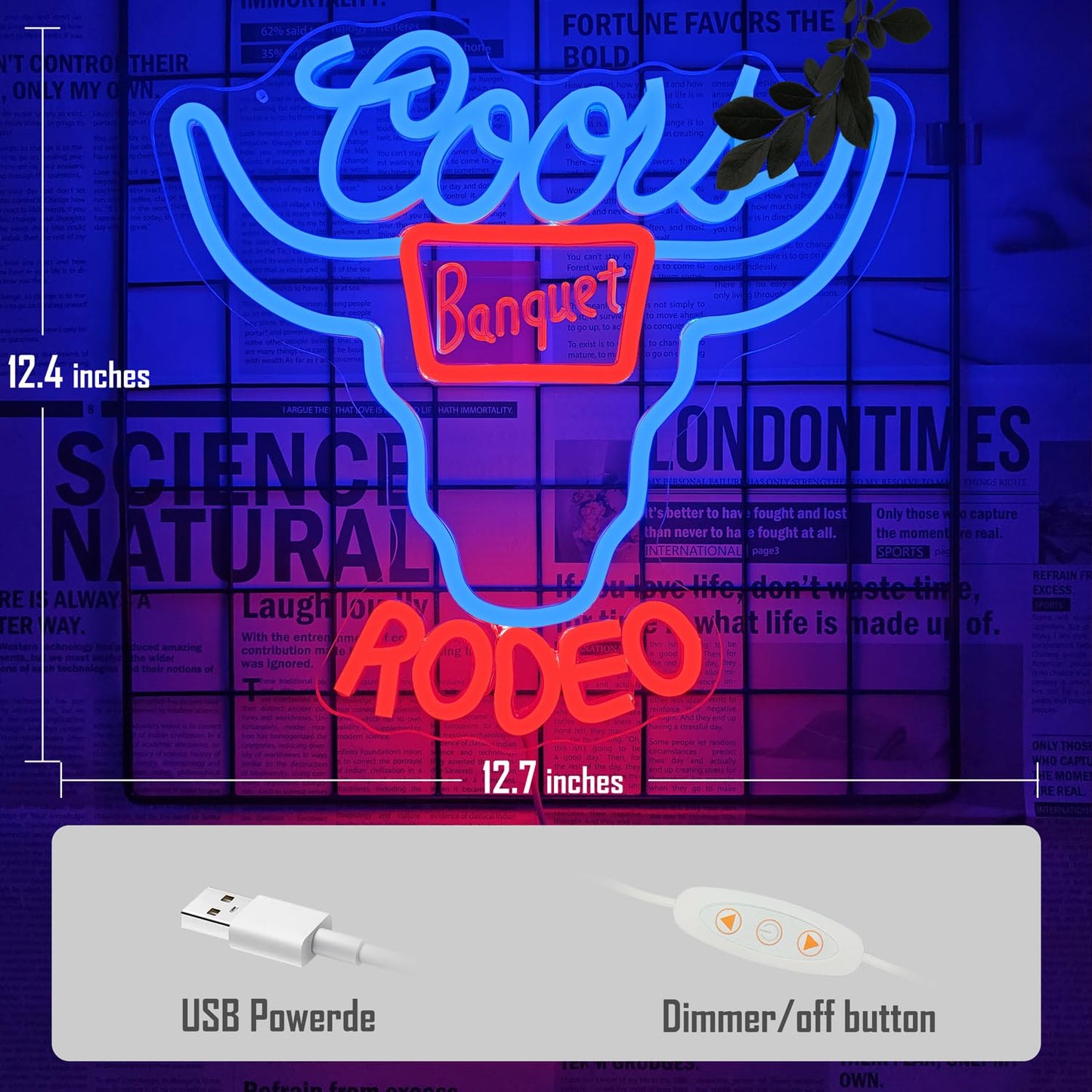 Beer Neon Sign Dimmable Western Rodeo Neon Light Signs for Wall Decor Cowboy Neon Sign for Man Cave Home Bar Beer Club Pub Bistro