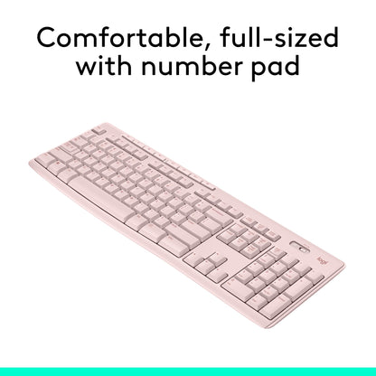 Logitech MK270 Wireless Keyboard and Mouse Combo for Windows, 2.4 GHz, 8 Multimedia Keys, PC, Laptop, Wireless Keyboard Compact Mouse Combo - Black