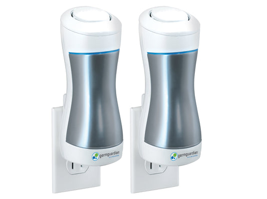 GermGuardian GG1000 Pluggable UV-C Sanitizer and Deodorizer, Kills Germs, Freshens Air and Reduces Odors from Pets, Smoke, Mold, Cooking and Laundry, 2-Pack