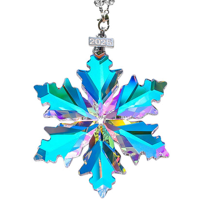 2025 Annual Edition Christmas Snowflake Ornament,Crystal Christmas Ornaments 2025,Crystal Ornament for Christma Tree,Beautiful Ornaments for Women Girls