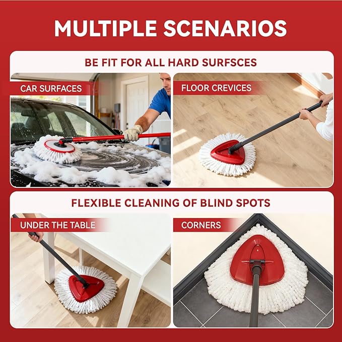 4 Pack Mop Heads Replacements, EasyWring Mop Head Refills