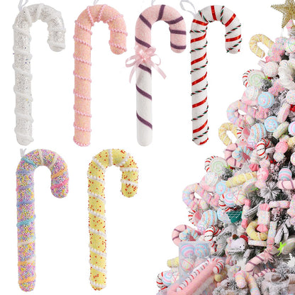 LANGXUN 6pcs Candy Land 2025 Xmas Birthday Party Wedding Suppiles Decoration, Hanging Candy Cane Christmas Tree Décor, Christmas Decorative Hanging Ornaments Crafts