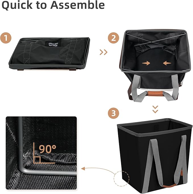 STORAGE MANIAC Collapsible Laundry Caddy, 128L Large Collapsible Laundry Basket