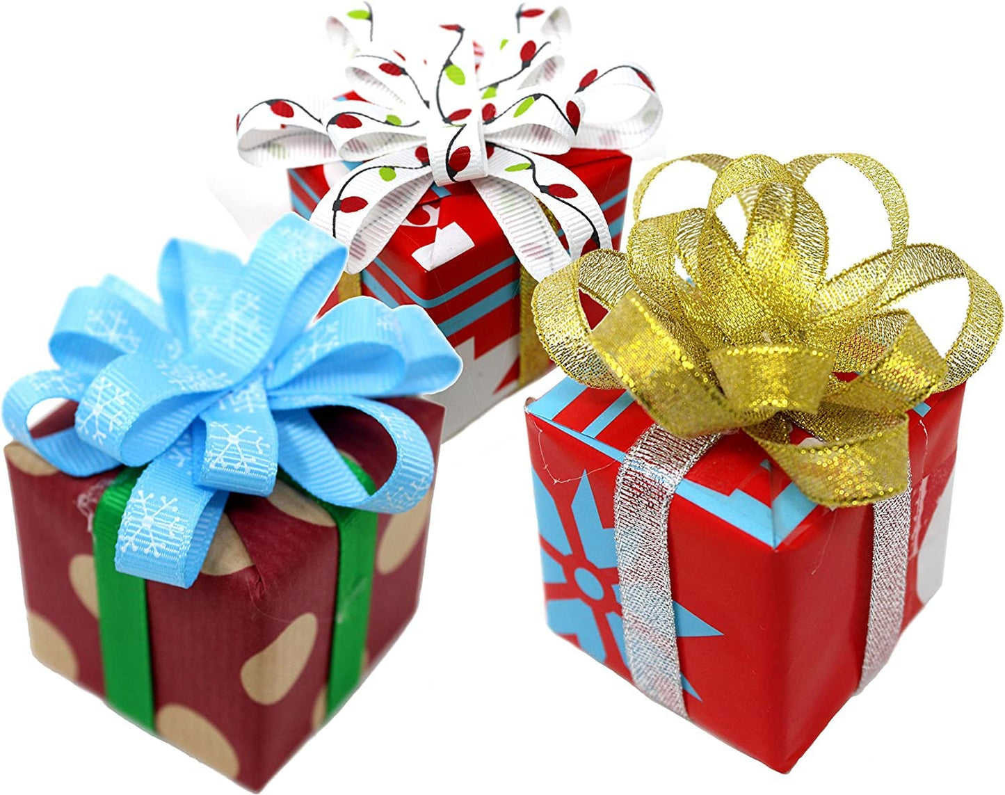 Joiedomi 18Pcs Christmas Ribbons, 90 Yard Grosgrain Satin Fabric Ribbons for Christmas Box Wrapping, Hair Bow Clips, Gift Bows, Craft, Sewing, Wedding (18PCS One-Size)