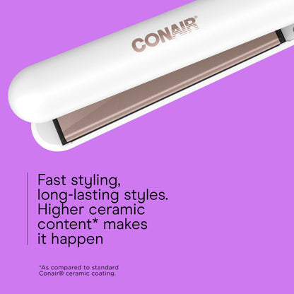 Conair Double Ceramic Flat Iron, 1 1/2-inch Wet-to-Dry Hair Straightener