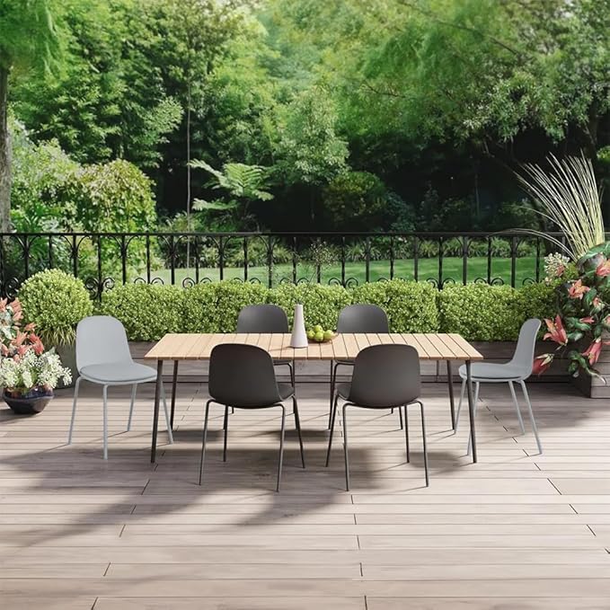2xhome Modern Stackable Armless Dining Chair | Plastic Shell Seat with Metal Legs | Indoor or Outdoor Use | Home Kitchen Patio (1, Grey, Padded Seat)