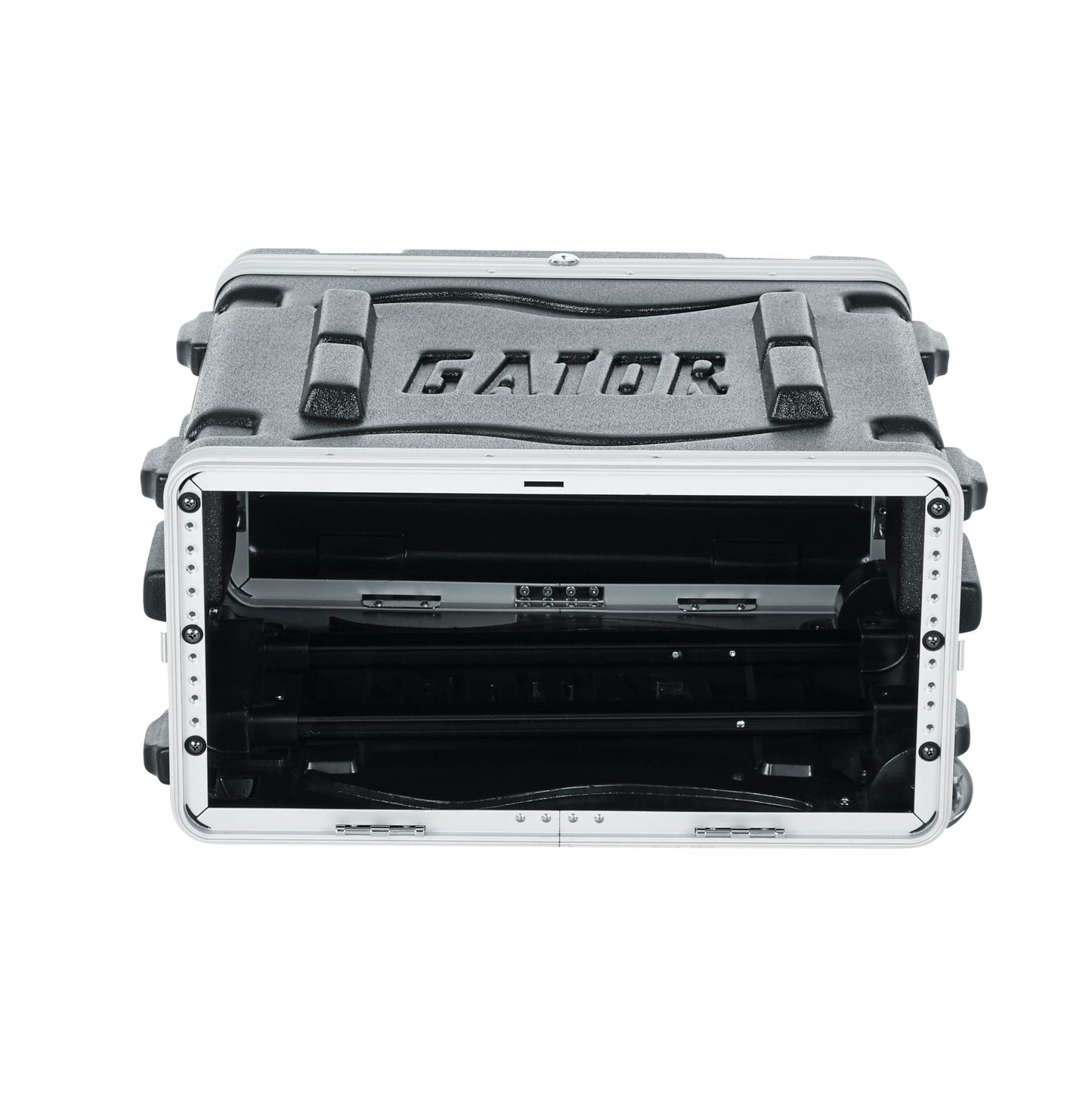 Gator Cases Lightweight Rolling 4U Rack Case with Heavy Duty Latches, Retractable Tow Handle, and Recessed Wheels, Standard 19.25" depth (GRR-4L)