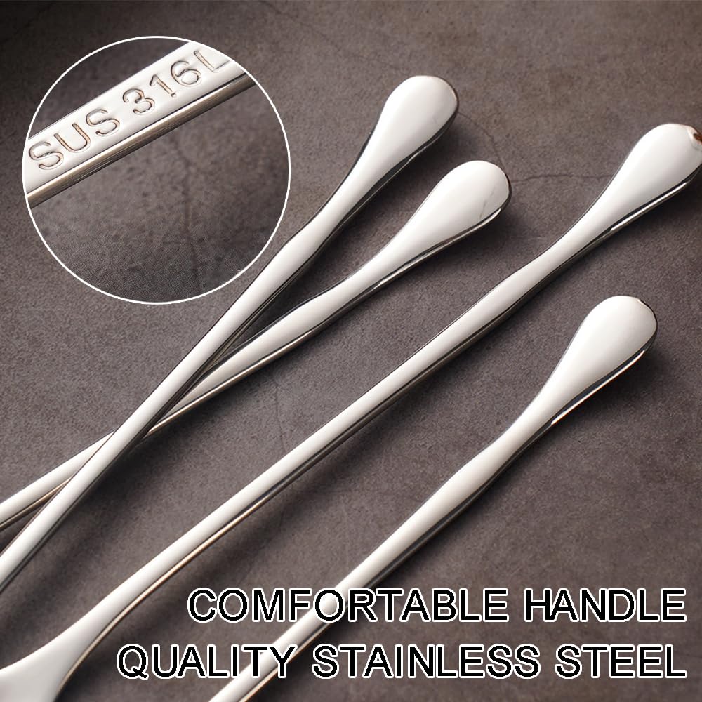 Ouliget Long Handle Tea Coffee Spoons,Square Head Coffee Stirring Spoon,Coffee Stir Sticks Drink Stirring Spoons,Tiny Salt Condiment Spoon,Coffee Bar Accessories,2 Pieces,9.3 Inches