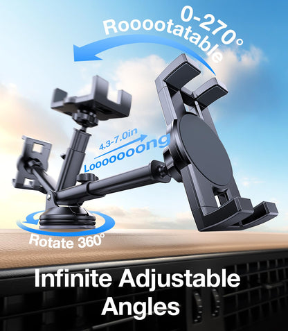 Tablet Holder for Car iPad Holder for Car【Windshield+Dash】Suction Cup ipad Mount for Truck Stand【360° 】Tablet Car Mount soporte de telefono para carro for All 4.7"-12.9" Apple iPad Samsung Galaxy Tab