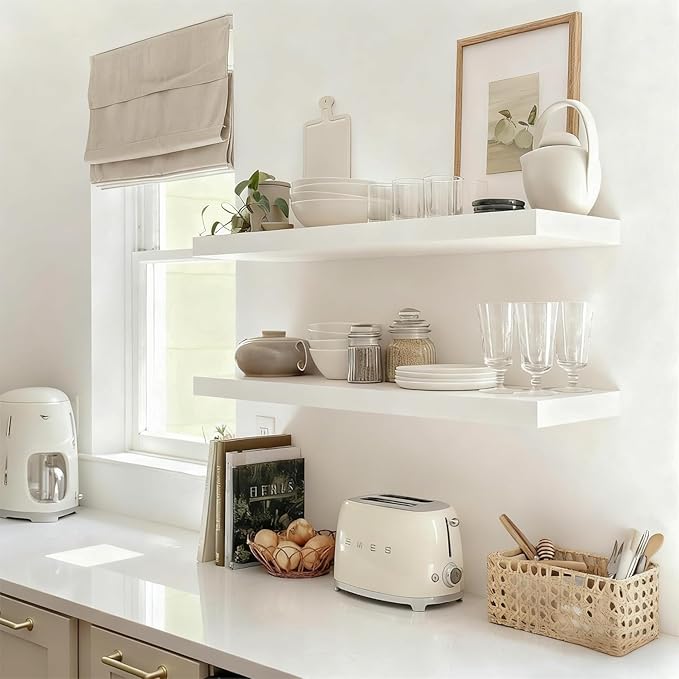 Floating Shelves for Wall, Bathroom Shelves Over Toilet, Wall Shelves & Book