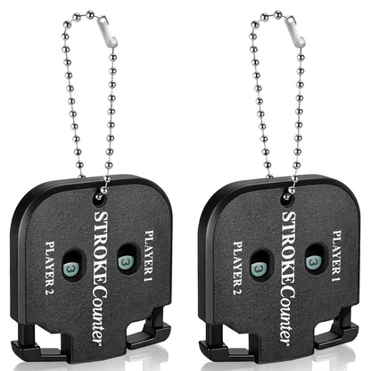Macuezu 2 PCS Golf Counter Clicker, Portable Square Golf Clicker for 2 Players, Mini Score Keeper Stroke Counter with Hanging Rope for Sport Competitions, Games Scores