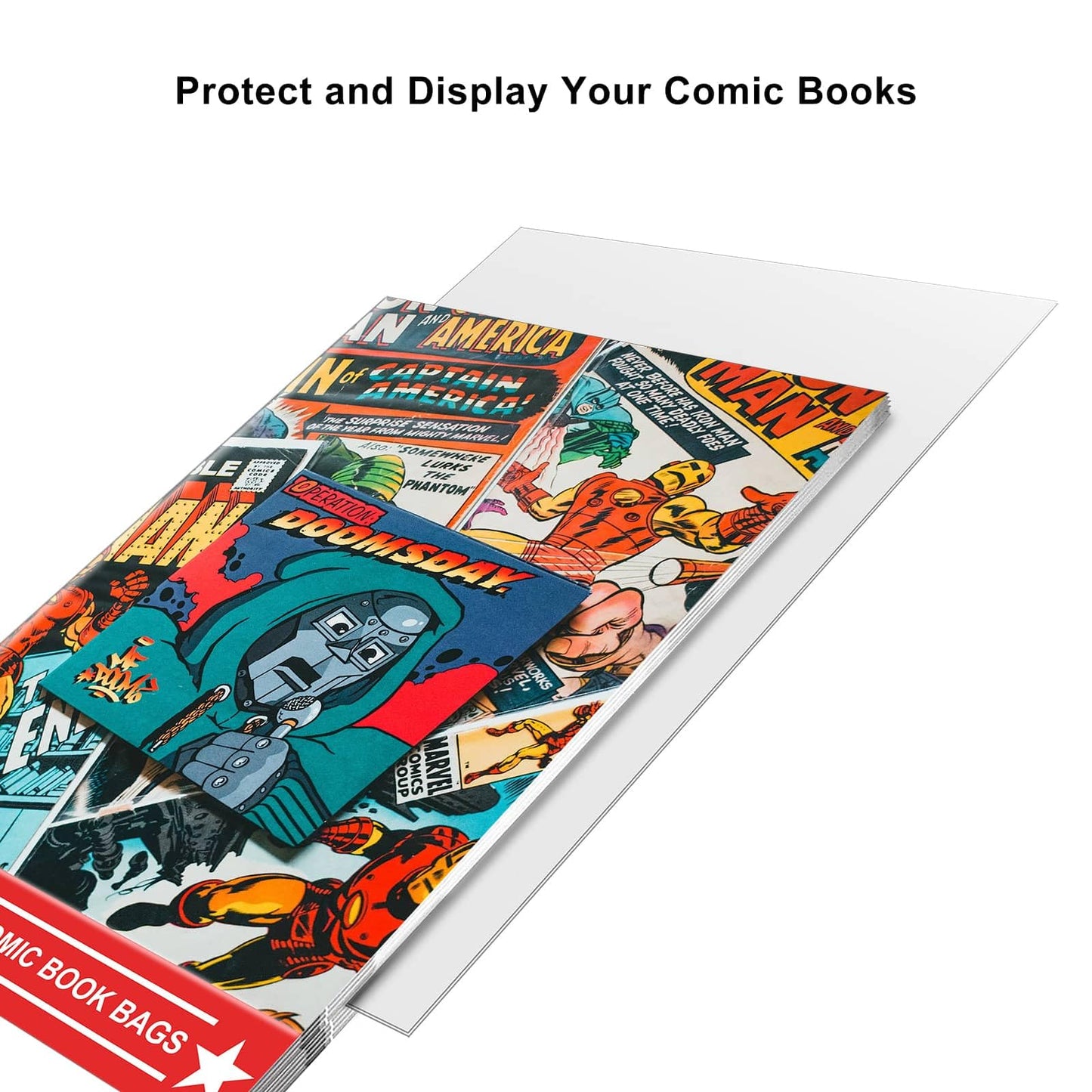 100ct Current Comic Bags and Boards - Reusable Boards, Bags 1 1/2" Flap, Clear Protector