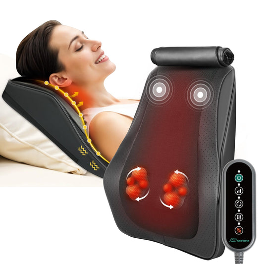 Snailax Back Massager for Back Pain Deep Tissue, Shiatsu Neck and Back Massager with Heat, Vibration, Kneading Massage Pillow for Neck, Shoulder, Gifts for Mom, Dad