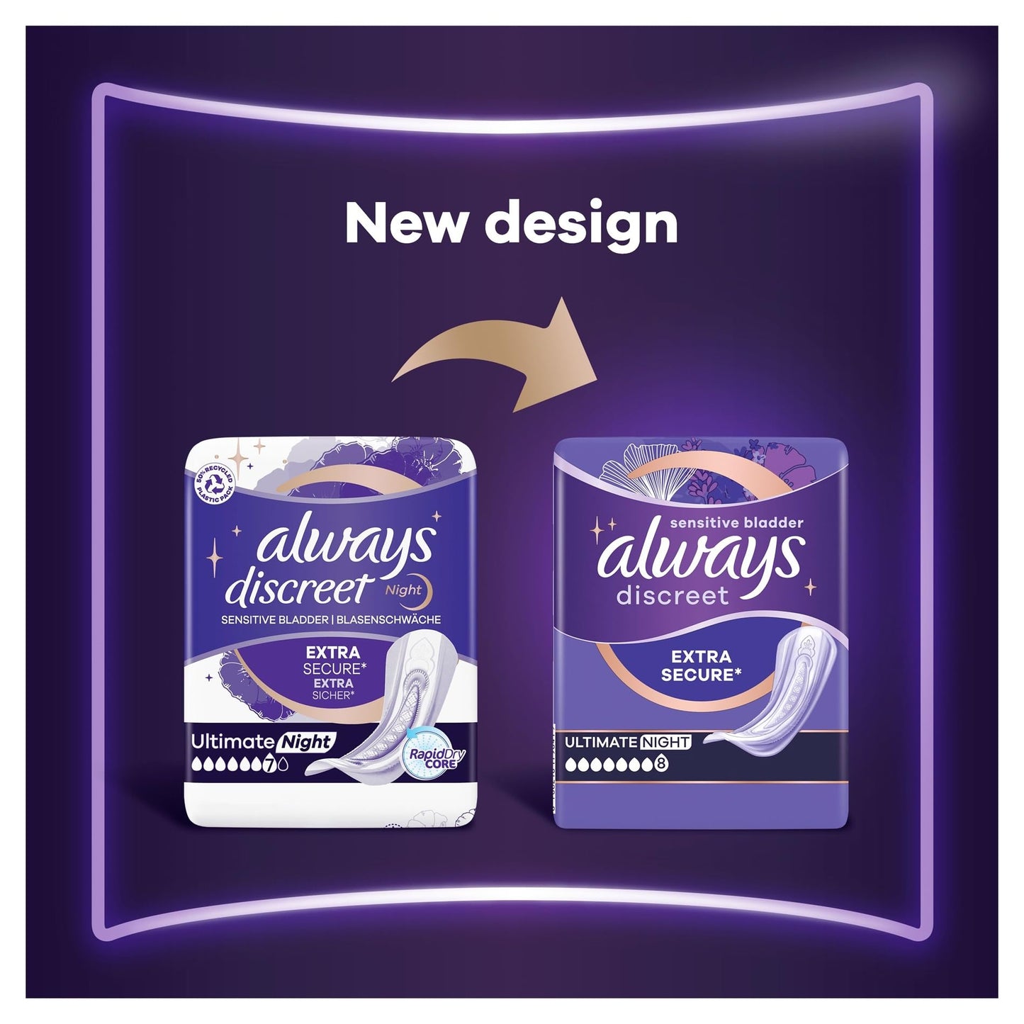 Always Discreet Incontinence Pads Women, Ultimate Night, Absorbency 8, 48 Sanitary Towels (12 x 4), Extra Secure Bladder Weakness, Odour Neutraliser