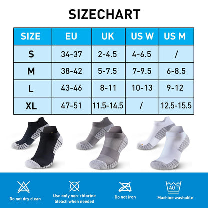 HUEGLO 3 Pairs Neuropathy Compression Socks For Women Men Neuro Ankle Trainer Running Sports Sock Non slip Plantar Fasciitis Support Socks (UK, Alpha, M, Regular, Regular, Black+Grey+White)