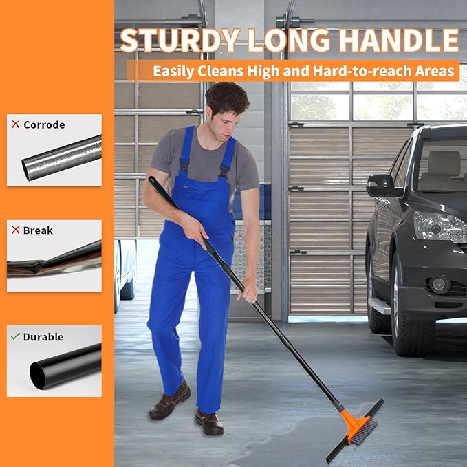 Rubber Floor Squeegee for Concrete Tile Floor, Large Water Squeegee Heavy Duty