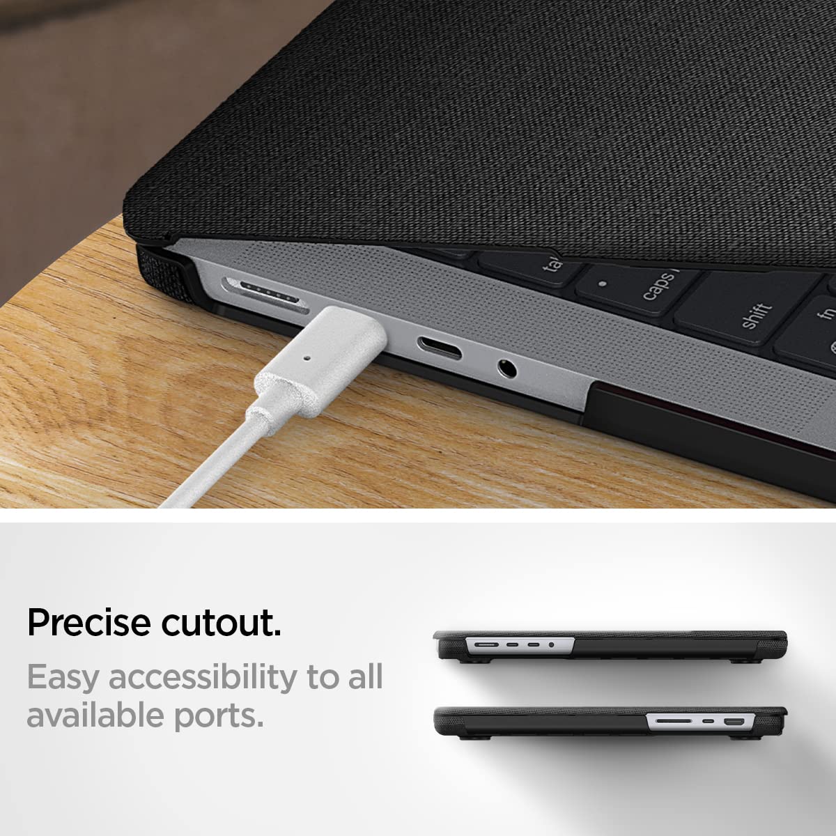 Spigen Urban Fit Laptop Case Compatible with MacBook Pro 16 inch with M3 Max / M3 Pro / M2 Pro / M2 Max Chip / M1 Pro / M1 Max Chip (2023/2021) - Black