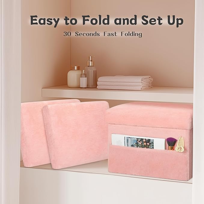 Storage Ottoman, Folding Ottoman Foot Rest Stool