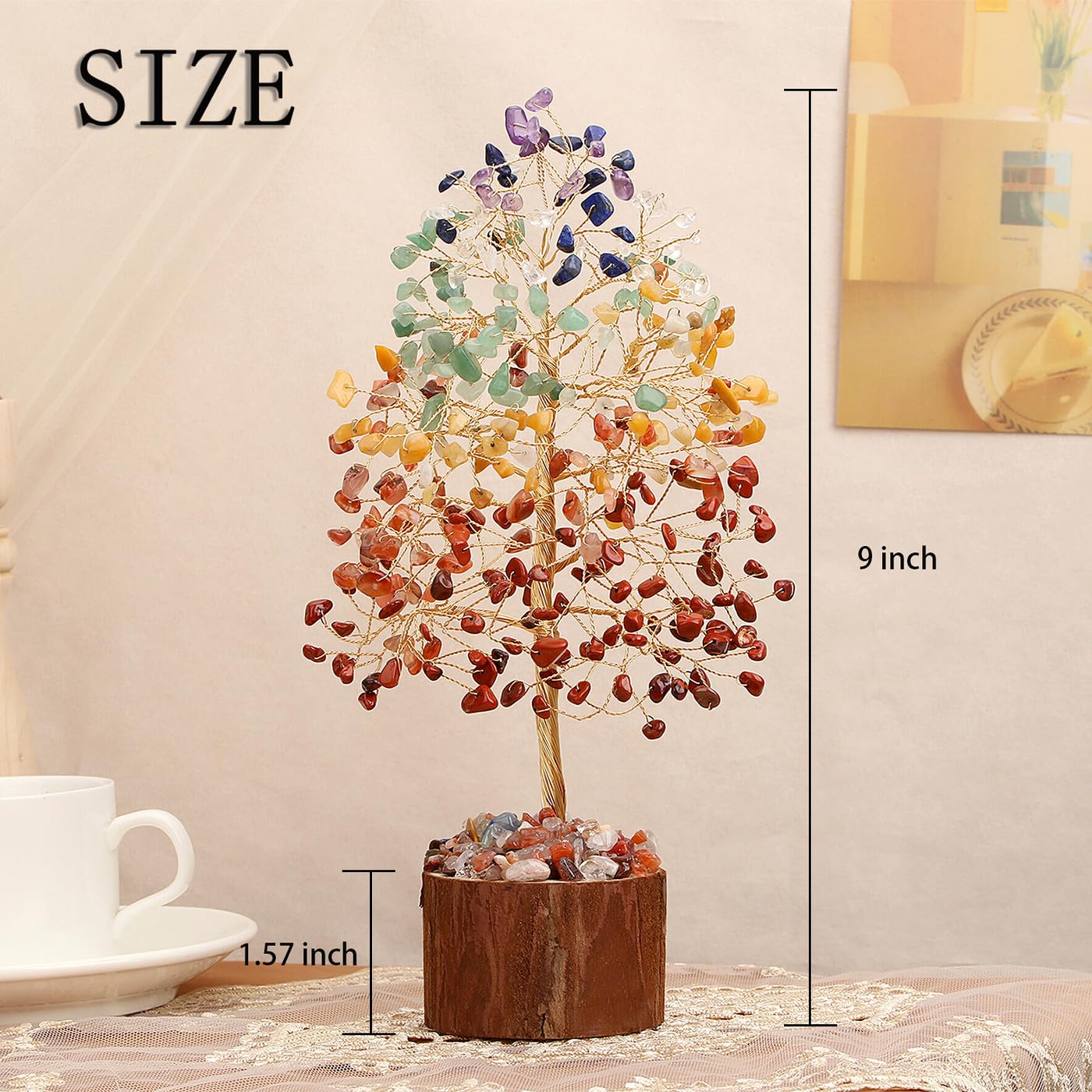 DUQGUHO Chakra Tree of Life 7 Chakra Healing Crystal Tree Feng Shui for Positive Energy Meditation Home Office Decor Good Luck Spiritual Gifts for Women