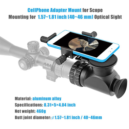 Forevercam Rifle Scope Phone Camera Mount Adapter for Smartphone Aluminum Rifle Scope Camera Mount for Smartphone