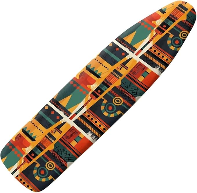 Ethnic Tribal Print Ironing Board Cover Vintage Geometric Zigzag Standard Size