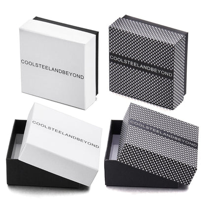 COOLSTEELANDBEYOND Mens Large Stainless Steel Curb Chain Bracelet with Fleur De Lis and Skull, Polished, Biker Gothic