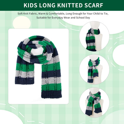 Boys Winter Hat Scarf and Gloves Set for Kids Warm Knitted Hat Mittens and Fleece Neck Warmer Scarf Set for Boys Girls 3pcs