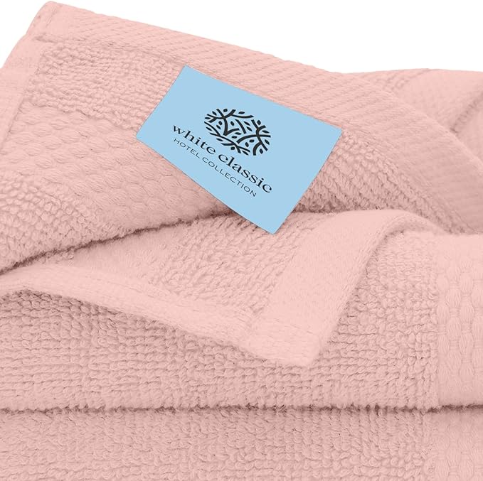 White Classic Luxury Cotton Washcloths 13x13 Inch