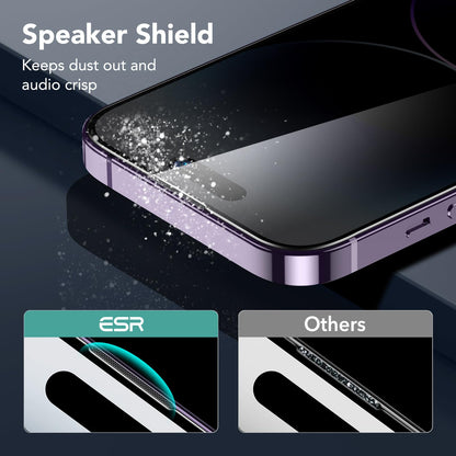 ESR 3 Pack for iPhone 15 Pro Max Screen Protector, [9H Hardness] [Military Grade Shatterproof] Full Coverage Tempered Glass Film with Easy Installation Tool, HD Clear, Scratch Resistant