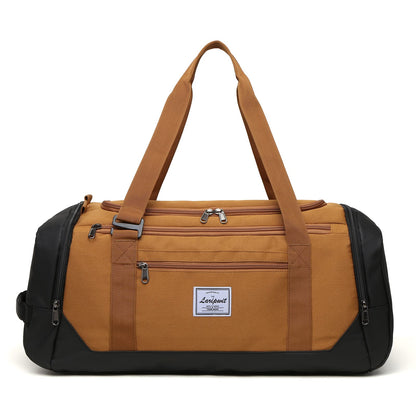 Laripwit Travel Duffle Bag for men 40L Medium Sports Gym Bag with Wet Pocket & Shoes Compartment Weekender Overnight Backpack for Traveling Duffel Bag Backpack for Women, Khaki