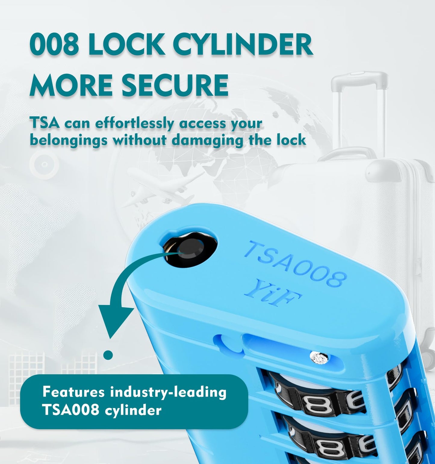 ANVIL TSA Approved Luggage Locks – High Security TSA008 Combination Travel Locks with Inspection Indicator for Suitcases and Backpacks. (2, Bule)