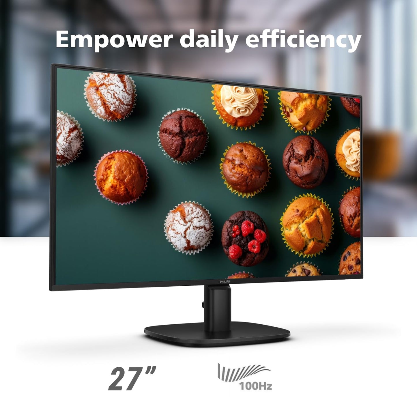 Philips 221V8LB 22 inch Class Thin Full HD (1920 x 1080) Monitor, 100Hz Refresh Rate, VESA, HDMI x1, VGA x1, LowBlue Mode, Adaptive Sync, 4 Year Advance Replacement Warranty