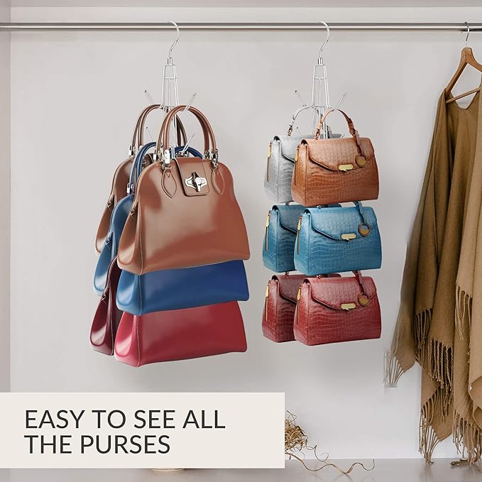 ZEDODIER Purse Organizer for Closet, 2 Pack Purse Hanger
