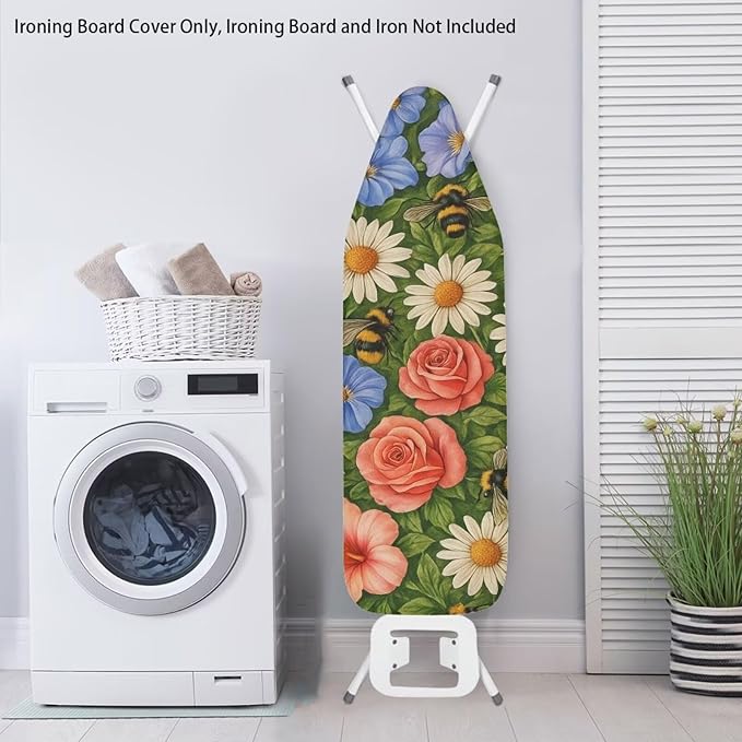 Rose Ironing Board Cover Non Stick Scorch Ironing Board Cover and Pad Standard