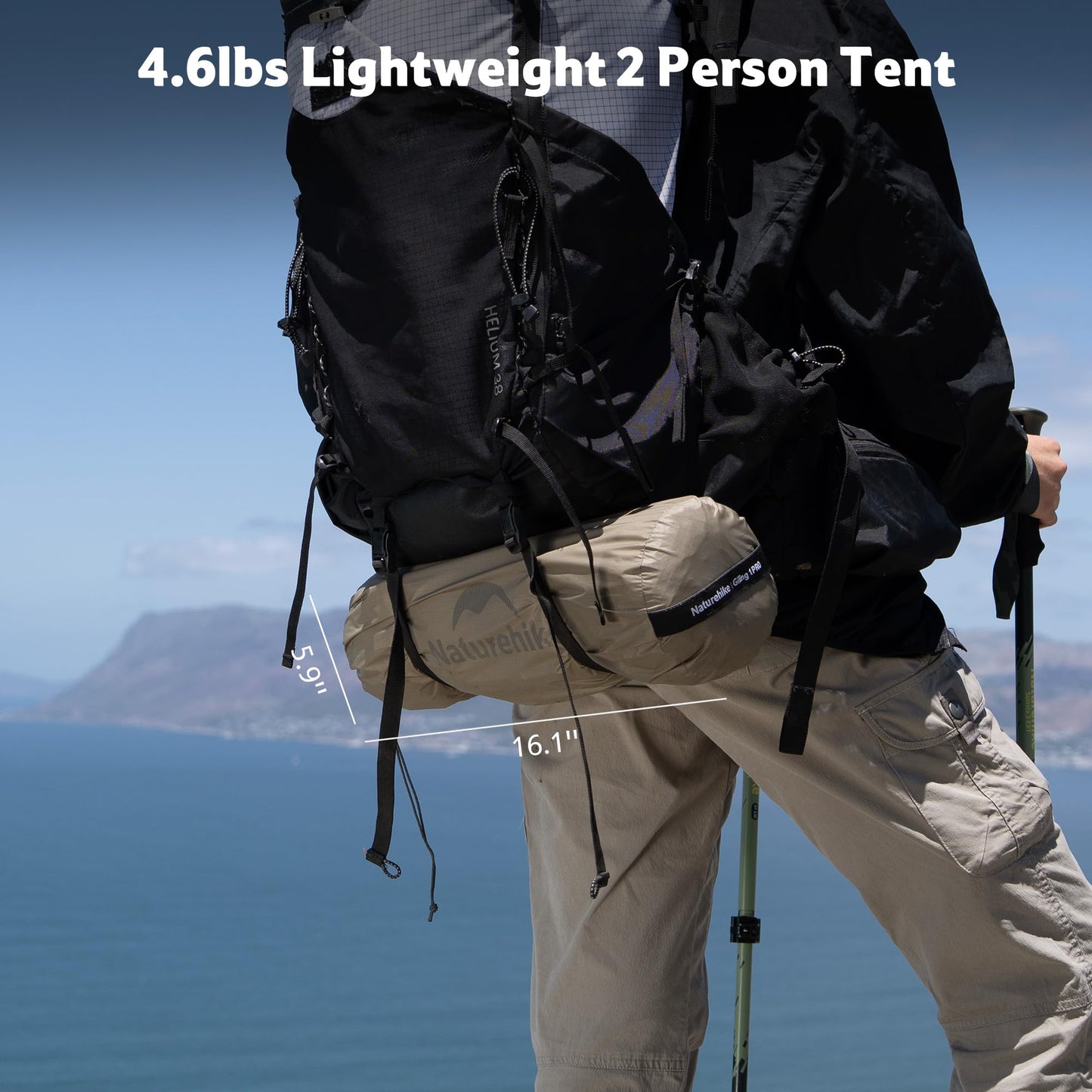 Naturehike Giling 1/2 Person Backpacking Tent 4 Season Lightweight Tent for Hiking & Bikepacking Easy Setup 3000mm Waterproof Ultralight CampingTents for Outdoor Cycling