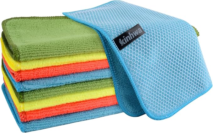 KinHwa Kitchen Washcloths for Dishes Absorbent Microfiber Dish Cloths Quick Dry