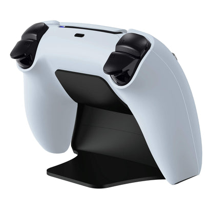 PlayVital Solid Black Controller Display Stand for ps5, Gamepad Accessories Desk Holder for ps5 Controller with Rubber Pads