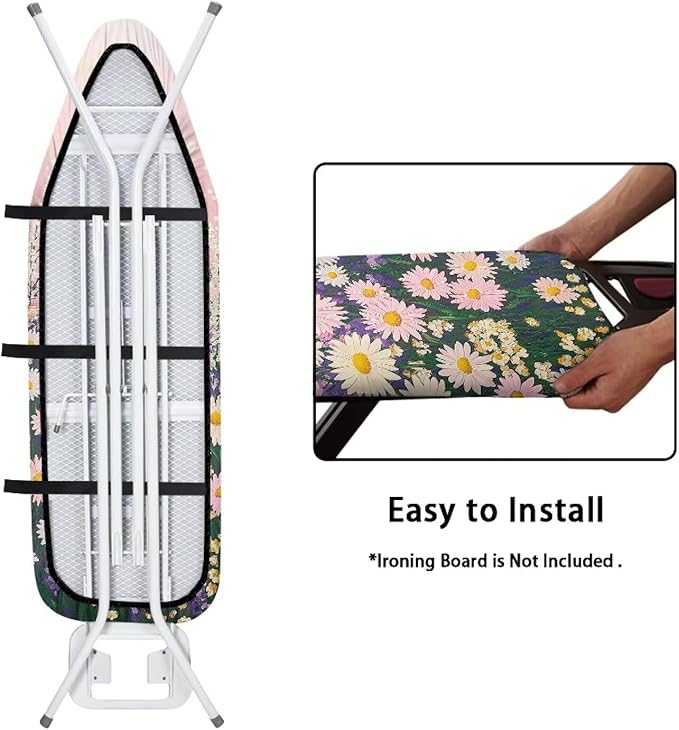 Purple Butterfly Thick Padding Ironing Board Covers Durable Stain Resistant