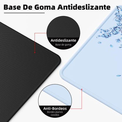 EFISH Japanese Plum Blossoms Mouse Pad (31.5 × 11.8 × 0.12 inch) Extended Large Mouse Mat Desk Pad, Stitched Edges Mousepad,Non-Slip Rubber Base,Gaming Mouse Pad XL
