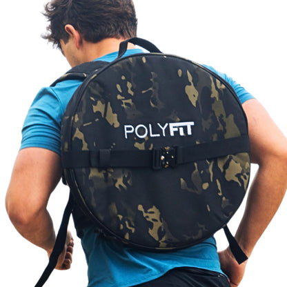 Polyfit PL8 Backpack for Olympic Weight Plates - Weighted Backpack for Strength Training, Rucking, and Gym Workouts - BLACK CAMO