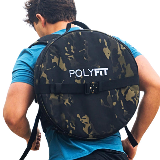 Polyfit PL8 Backpack for Olympic Weight Plates - Weighted Backpack for Strength Training, Rucking, and Gym Workouts - BLACK CAMO