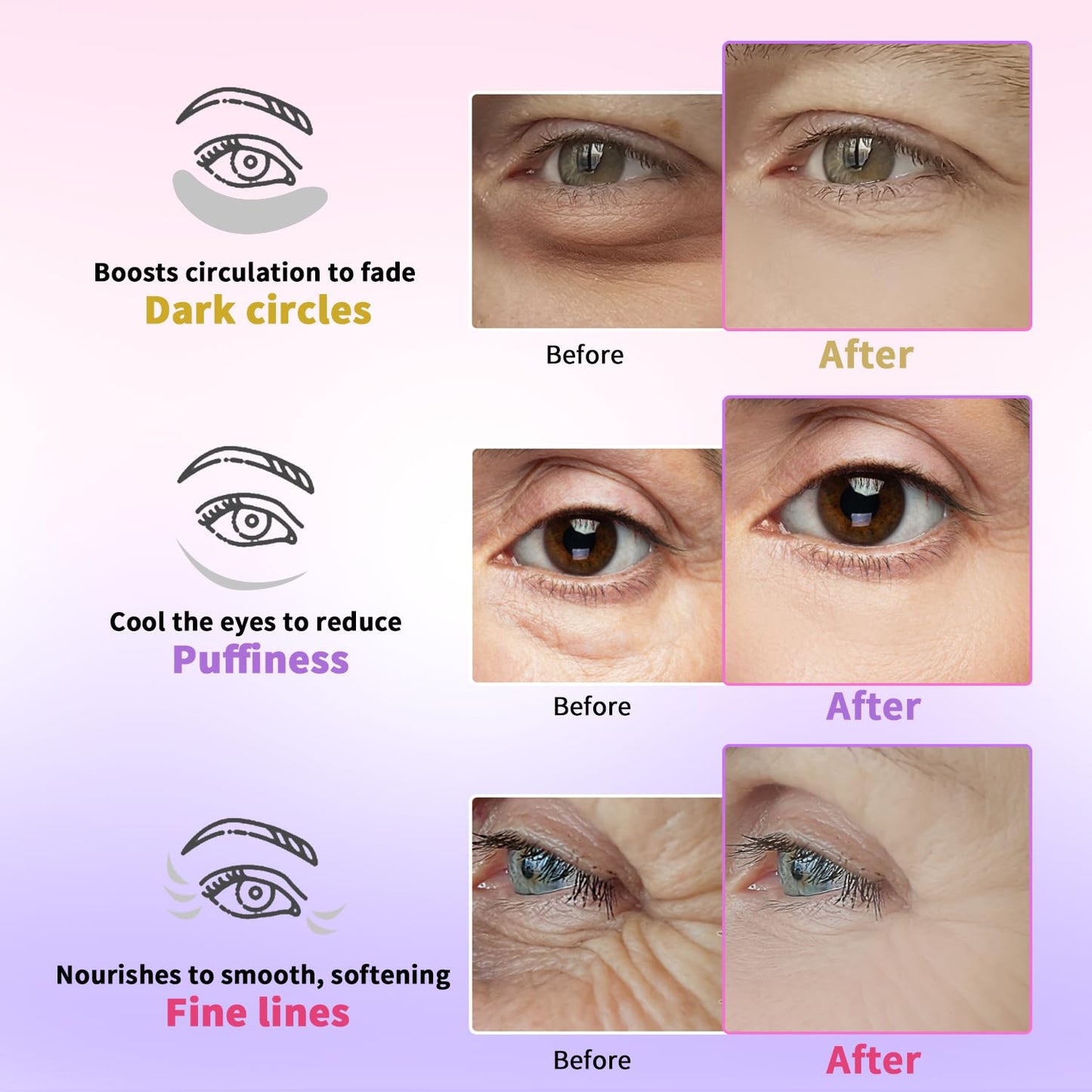 Under Eye Patches (24 Pairs) - New Tri-color Glitter Eye Gel Pads for Dark Circles Puffy Eyes,Under eye Bags,Wrinkles|Natural Collagen Under Eye Mask Patches, Gel Under Eye Patches