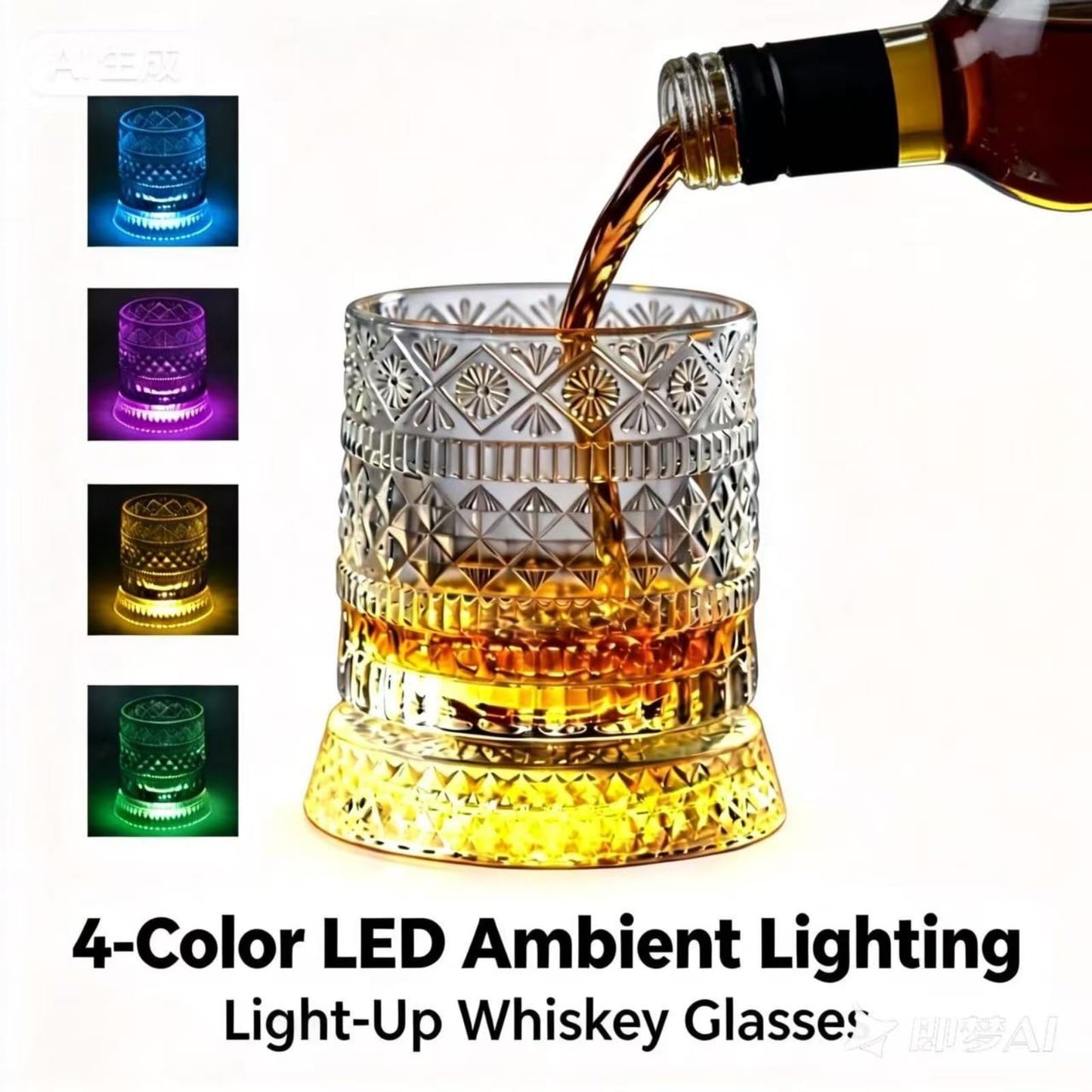 ZFMF Whiskey Glass 360-Degree Rotating Base Classic Cocktail Glass, Suitable For Bourbon And Scotch Whiskey, Tilt-Proof Stress Relief Barware, Ideal Gift For Men, Fathers, Husbands, And Grandfathers