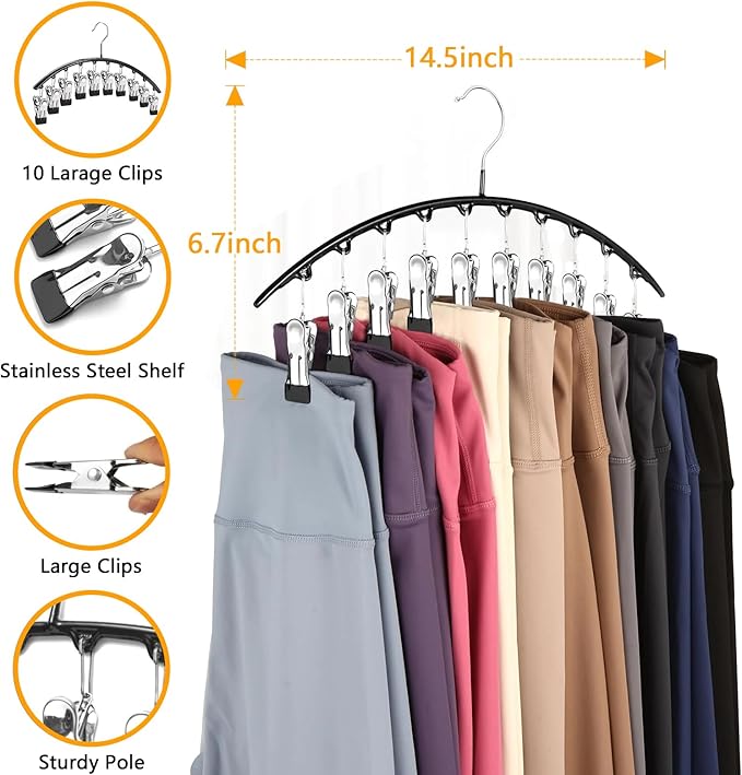 Legging Hangers for Closet Organizer, Hat Hangers for Closet 4 Pack