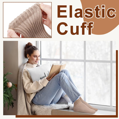 Jspupifip 6 Pairs Slouch Socks for Woman Scrunch Socks Knit Mid Calf Rib Tube Scrunchy Slouchy Retro Trendy Crew Socks