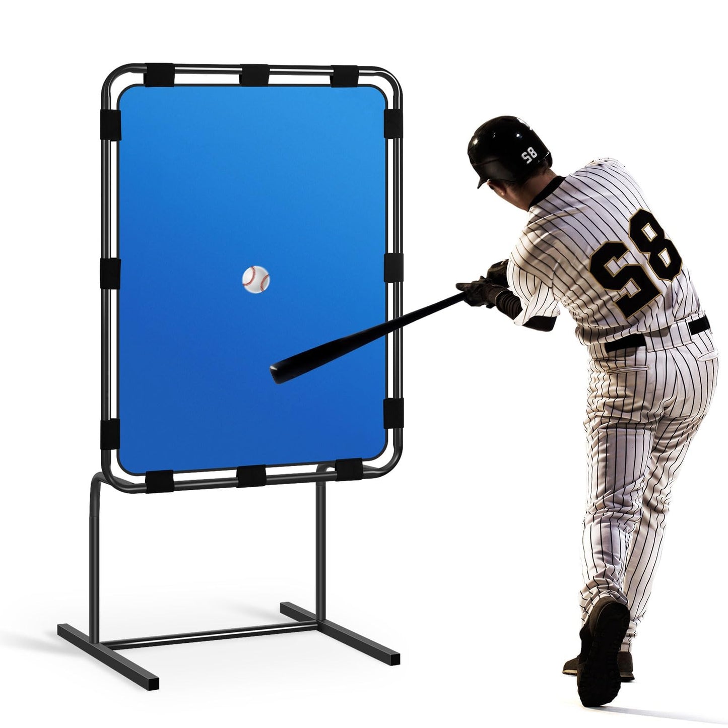 Baseball Strike Zone Target for Plastic Balls, Pitching Training Strike Zone, Height Adjustable, Ideal for Balls Training, Suitable for Indoors & Outdoors Various Occasions, Blue