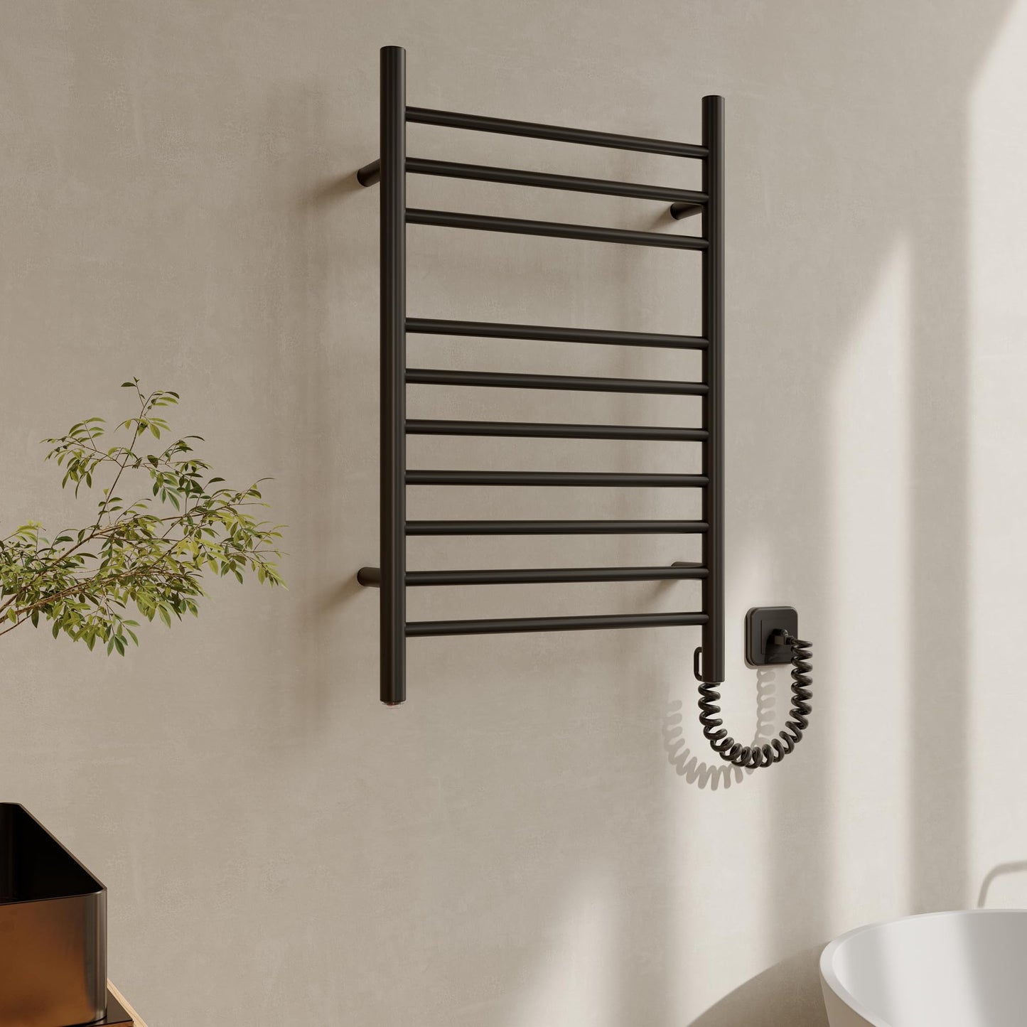HEATGENE Towel Warmer Wall-Mounted Hardwired Heated Towel Rack Hot Towel Bar Brushed