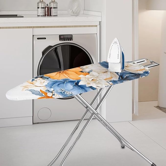 Floral Print Ironing Board Cover and Pad 15x54 Inch Standard Ironing Board Cover
