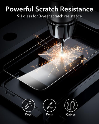 ESR 3 Pack for iPhone 16 Pro Max Screen Protector, [9H Hardness] [Military Grade Shatterproof] Tempered Glass Film with Flawless Fit Tray, HD Clear, Scratch Resistant