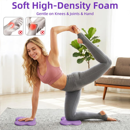 CarryEpic Yoga Knee Pads Set of 2 – Extra Soft Non-Slip Yoga Knee Pad Cushion for Knees Elbows Wrists – Pilates & Workout Knee Pads for Floor Exercises, Kneeling, Stretching, Fitness, Purple